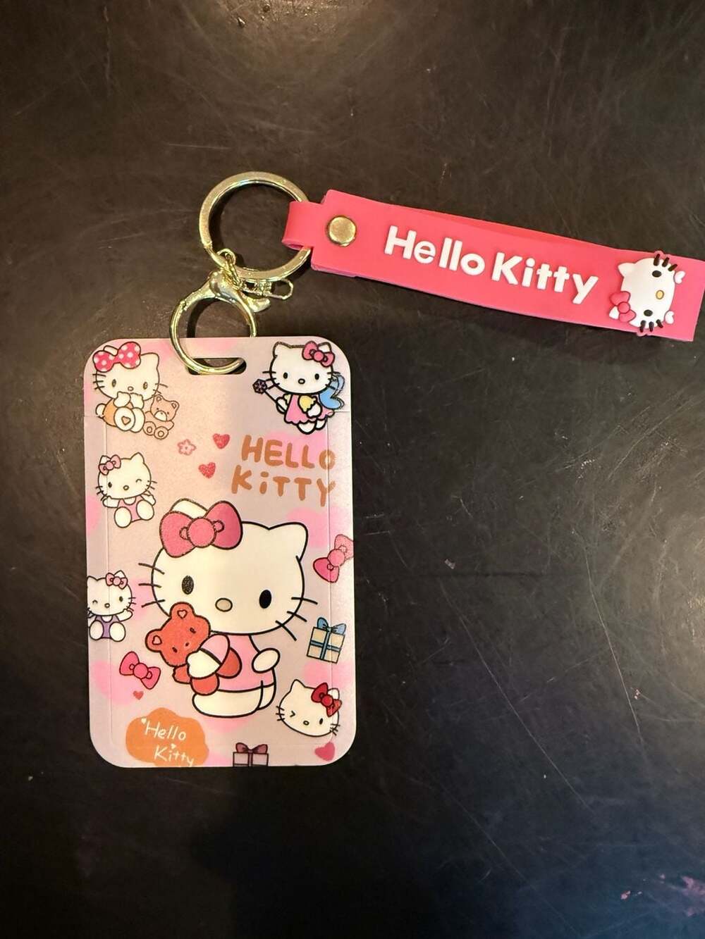 Hello Kitty ID Card Holder with Keychain Pink